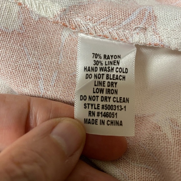 NWT Monteau Linen Blend Floral Button Front Midi Dress Size M Cottagecore Summer - Picture 4 of 7